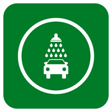 Araba duş düz kare vektör simgesi