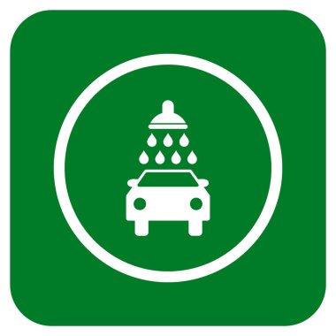 Oto yıkama düz kare vektör simgesi