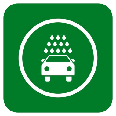 Oto yıkama düz kare vektör simgesi