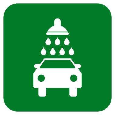 Oto yıkama düz kare vektör simgesi