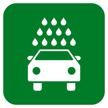 Oto yıkama düz kare vektör simgesi