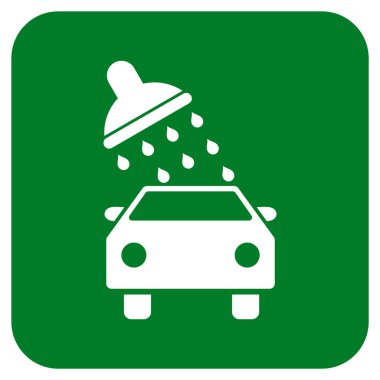 Oto yıkama düz kare vektör simgesi