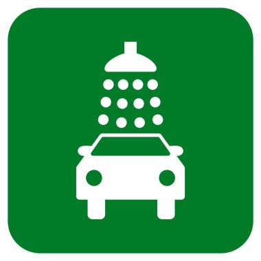 Oto yıkama düz kare vektör simgesi