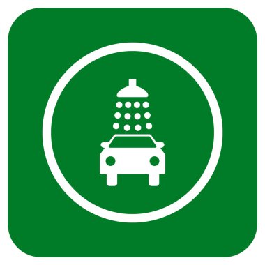 Oto yıkama düz kare vektör simgesi