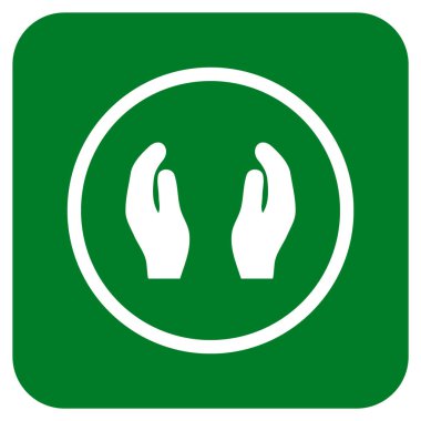 Bakım el düz kare vektör simgesi