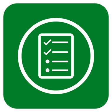 Vektör simgesi denetim listesi sayfa düz kare