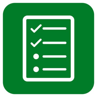 Vektör simgesi denetim listesi sayfa düz kare