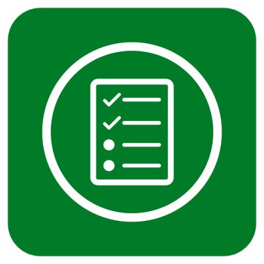 Vektör simgesi denetim listesi sayfa düz kare