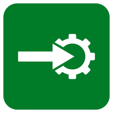 COG Tümleştirme düz kare vektör simgesi