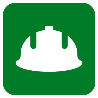 İnşaat kask düz kare vektör simgesi