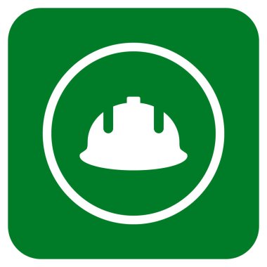 İnşaat kask düz kare vektör simgesi