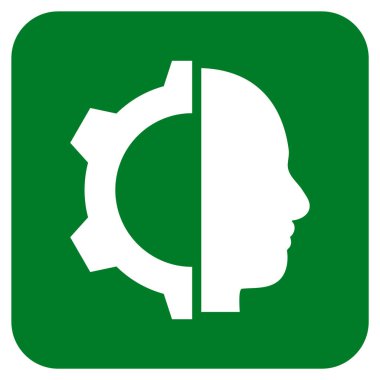 Cyborg vites düz kare vektör simgesi