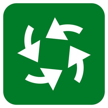 Siklon oklar düz kare vektör simgesi