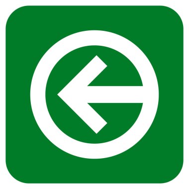 Düz sol yön vektör simgesi kare