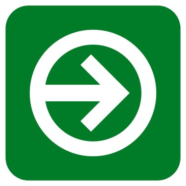 Şu yönde düz vektör simgesi kare