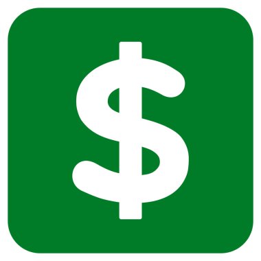 Doları düz kare vektör simgesi