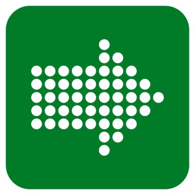 Noktalı ok sağ düz vektör simgesi kare