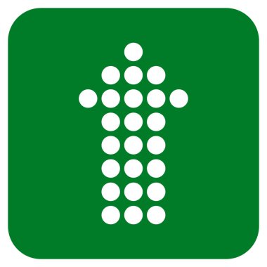 Düz kare vektör simge yukarı noktalı ok