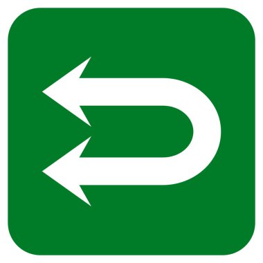 Sola çift ok düz kare vektör simgesi