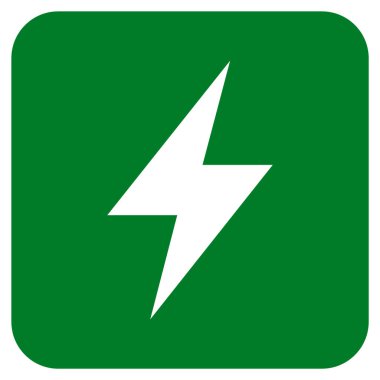 Elektrik Strike düz kare vektör simgesi