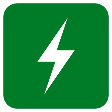 Elektrik düz kare vektör simgesi