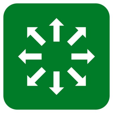 Oklar düz kare vektör simge patlayabilir