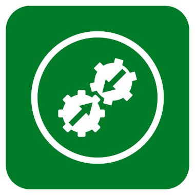 Dişli Tümleştirme düz kare vektör simgesi