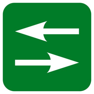 Yatay Exchange oklar düz kare vektör simgesi