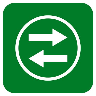 Yatay Çevir oklar düz kare vektör simgesi