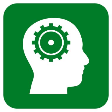 Akıl düz kare vektör simgesi