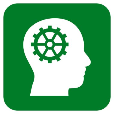 Akıl düz kare vektör simgesi