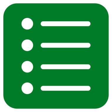 Öğeleri düz kare vektör simgesi