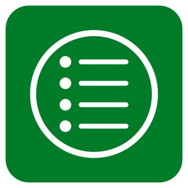 Öğeleri düz kare vektör simgesi