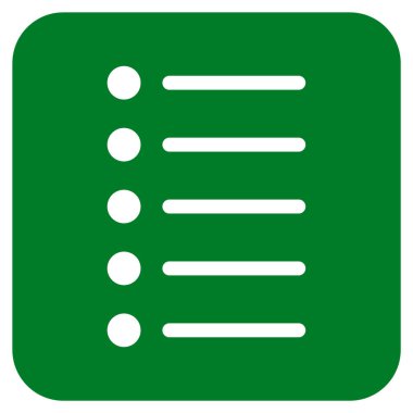 Öğeleri düz kare vektör simgesi