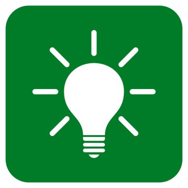 Ampul düz kare vektör simgesi