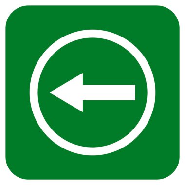 Sol ok düz kare vektör simgesi yuvarlak