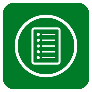 Vektör simge listesi sayfa düz kare