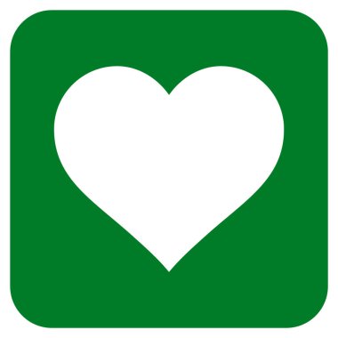 Aşk kalp düz kare vektör simgesi