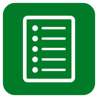 Vektör simge listesi sayfa düz kare