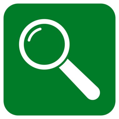 Büyüteç'i düz kare vektör simgesi