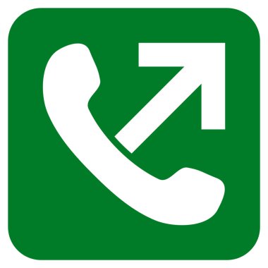 Giden arama düz kare vektör simgesi