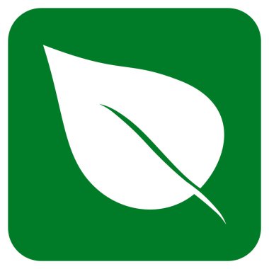 Bitki yaprak düz kare vektör simgesi