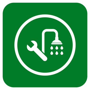 Sıhhi tesisat düz kare vektör simgesi