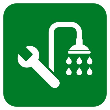 Sıhhi tesisat düz kare vektör simgesi