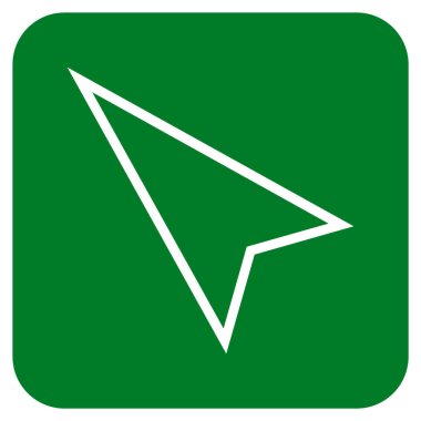 İşaretçi sol düz vektör simgesi kare.