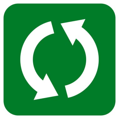 Geri dönüşüm düz kare vektör simgesi