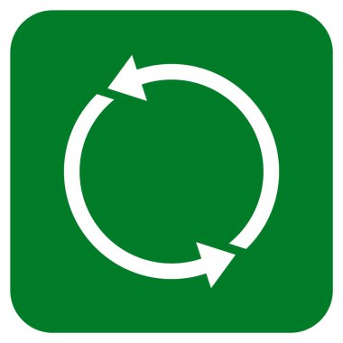 Geri dönüşüm düz kare vektör simgesi