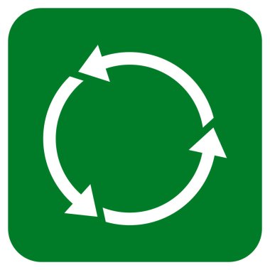 Geri dönüşüm düz kare vektör simgesi