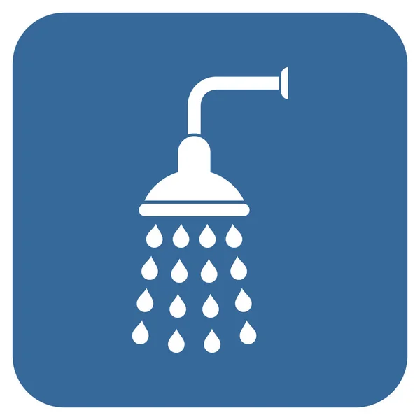Shower Flat Squared Vector Icon — Stock Vector