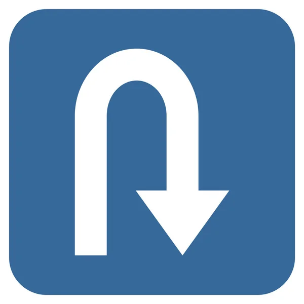 Platte vierkante Vector Icon zich afwenden — Stockvector